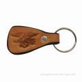 Embossed Leather Keychain, Made of Eco-friendly Material, Various Designs Available